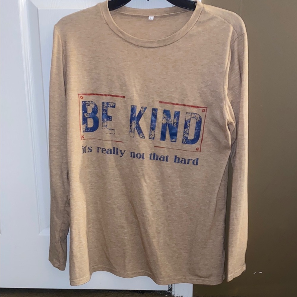 Be Kind Tan Long Sleeve women’s